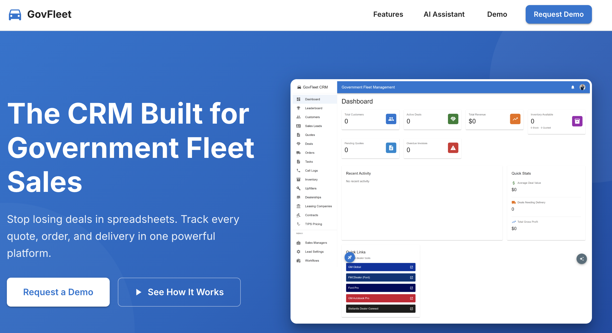 GovFleet CRM Dashboard